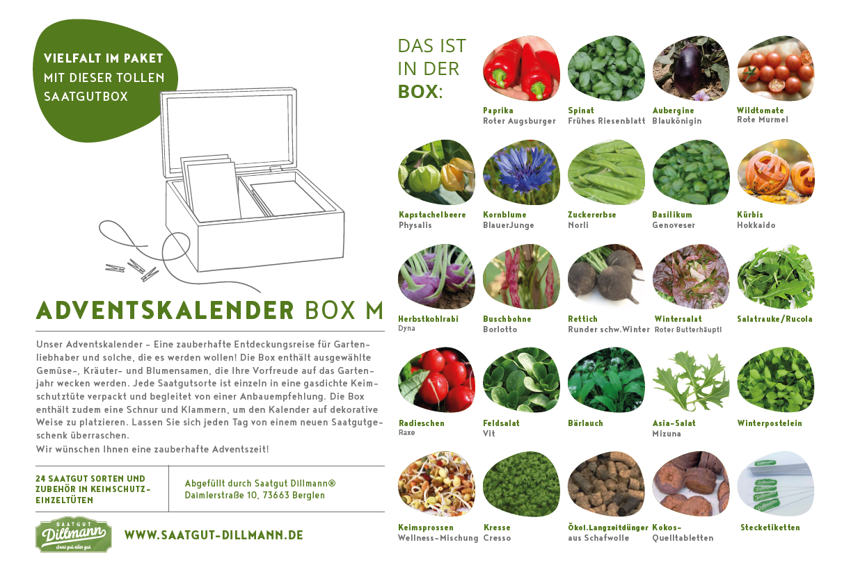 Saatgut-Adventskalender Winter