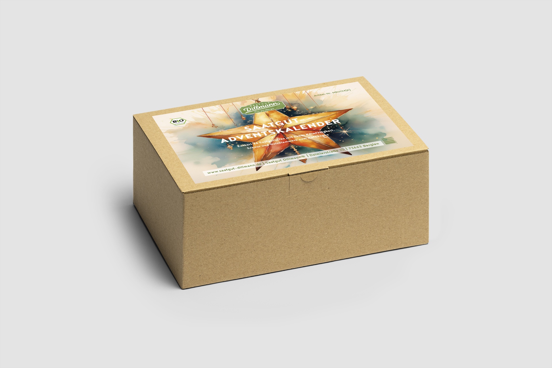 Saatgut Adventskalender Karton Stern