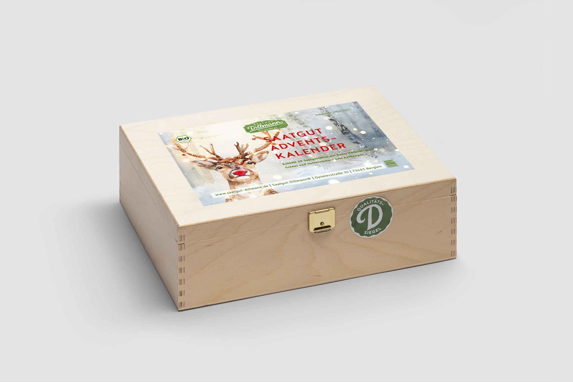 Saatgut Adventskalender Holz Rentier