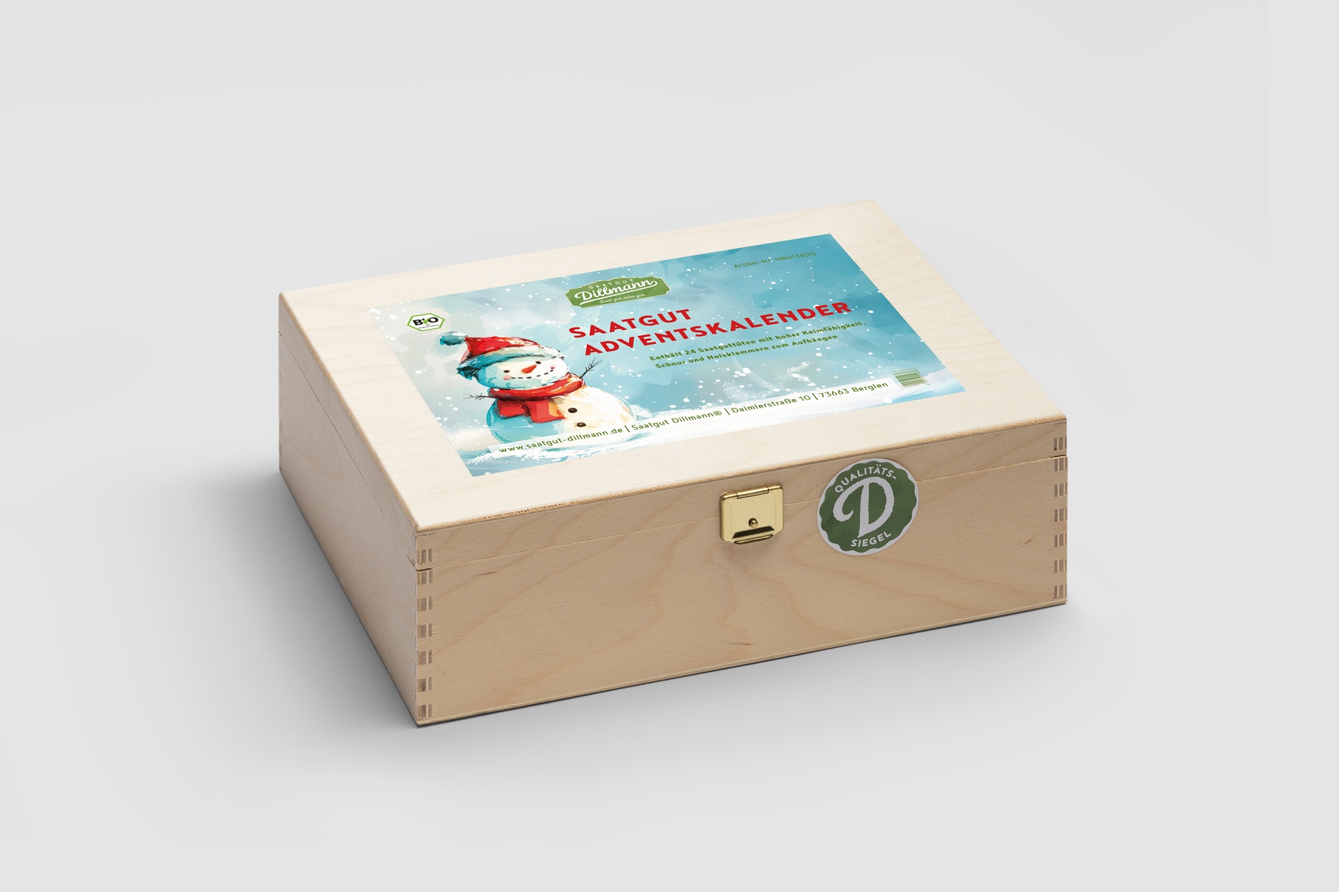 Saatgut Adventskalender Holz Schneemann